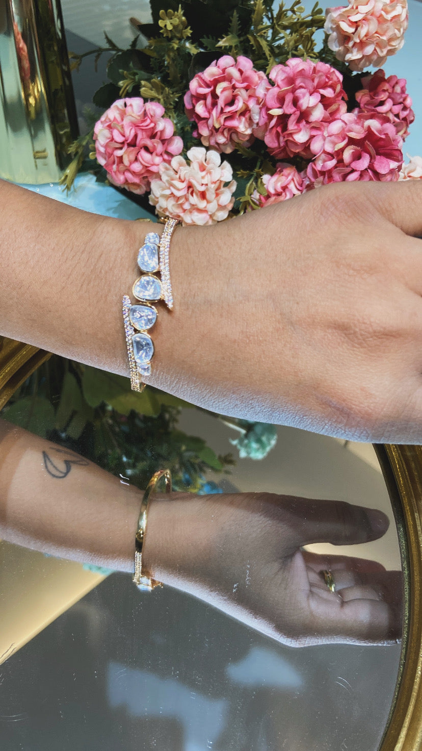 Delicate Moissanite polki bracelet