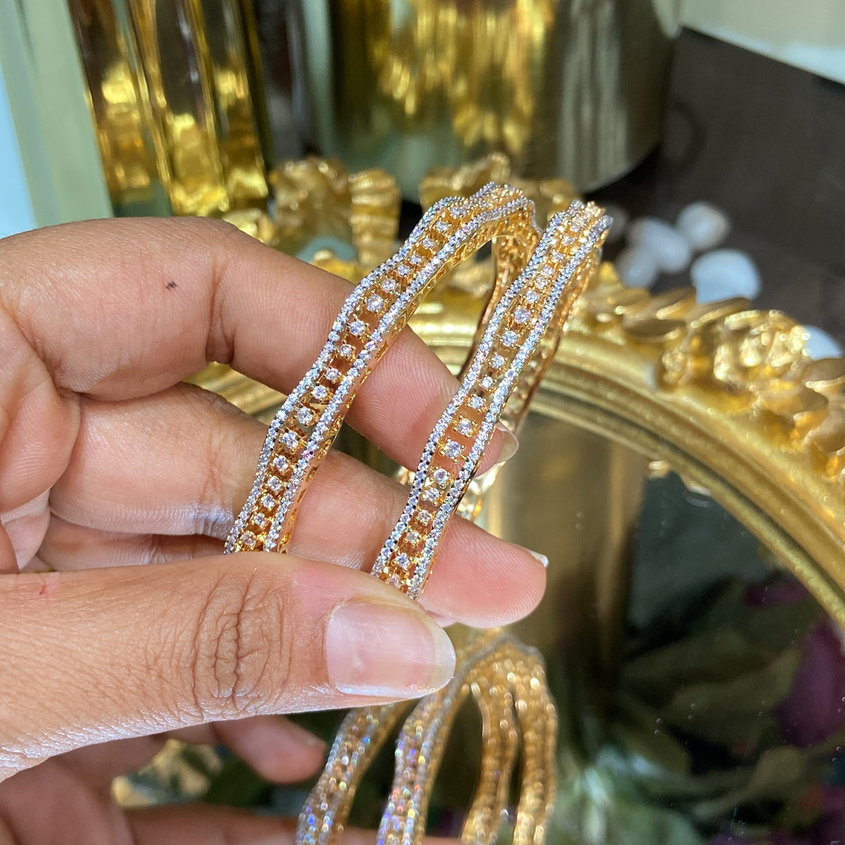 Diamond Tanishq Kundan Bangles SAIRA DIAMOND BANGLE (WITHOUT LOCK)