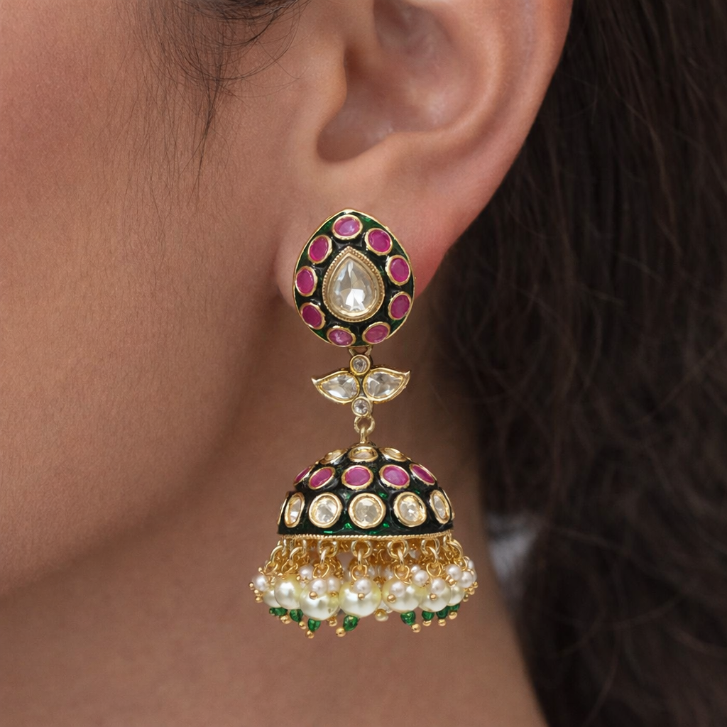 Meher polki Jhumkas