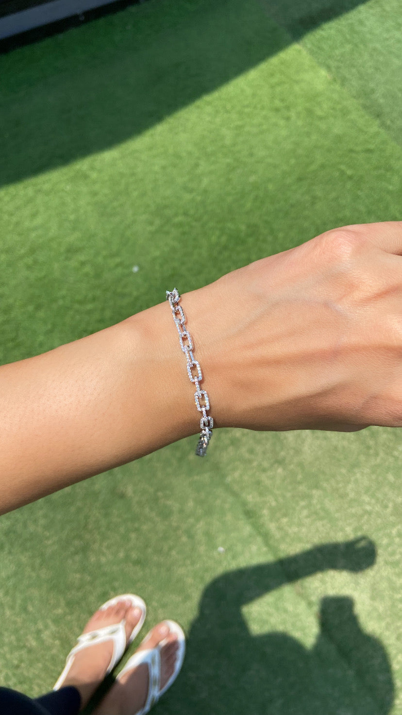 Link Diamond Tennis Bracelet