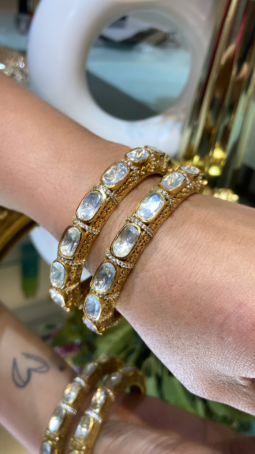 Gayatri Moissanite Indian Kada (PAIR) OPENABLE πͺ