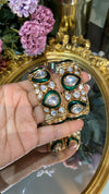 Broad Enamel evergreen POlki Kadas (PAIR) Openable