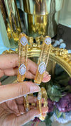 Pear gold diamond bangles (Without Lock)