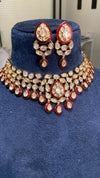 Festive flexible evergreen meena kundan polki necklace set 🤎