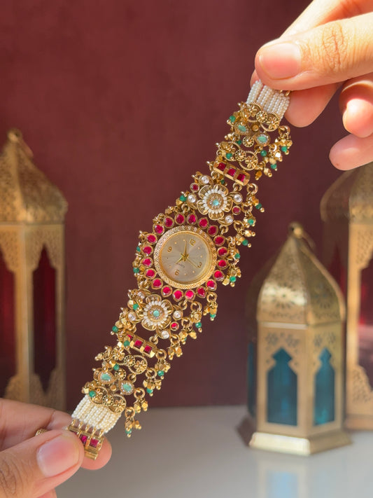 Mehak pearl Antique designer Watch Bracelet