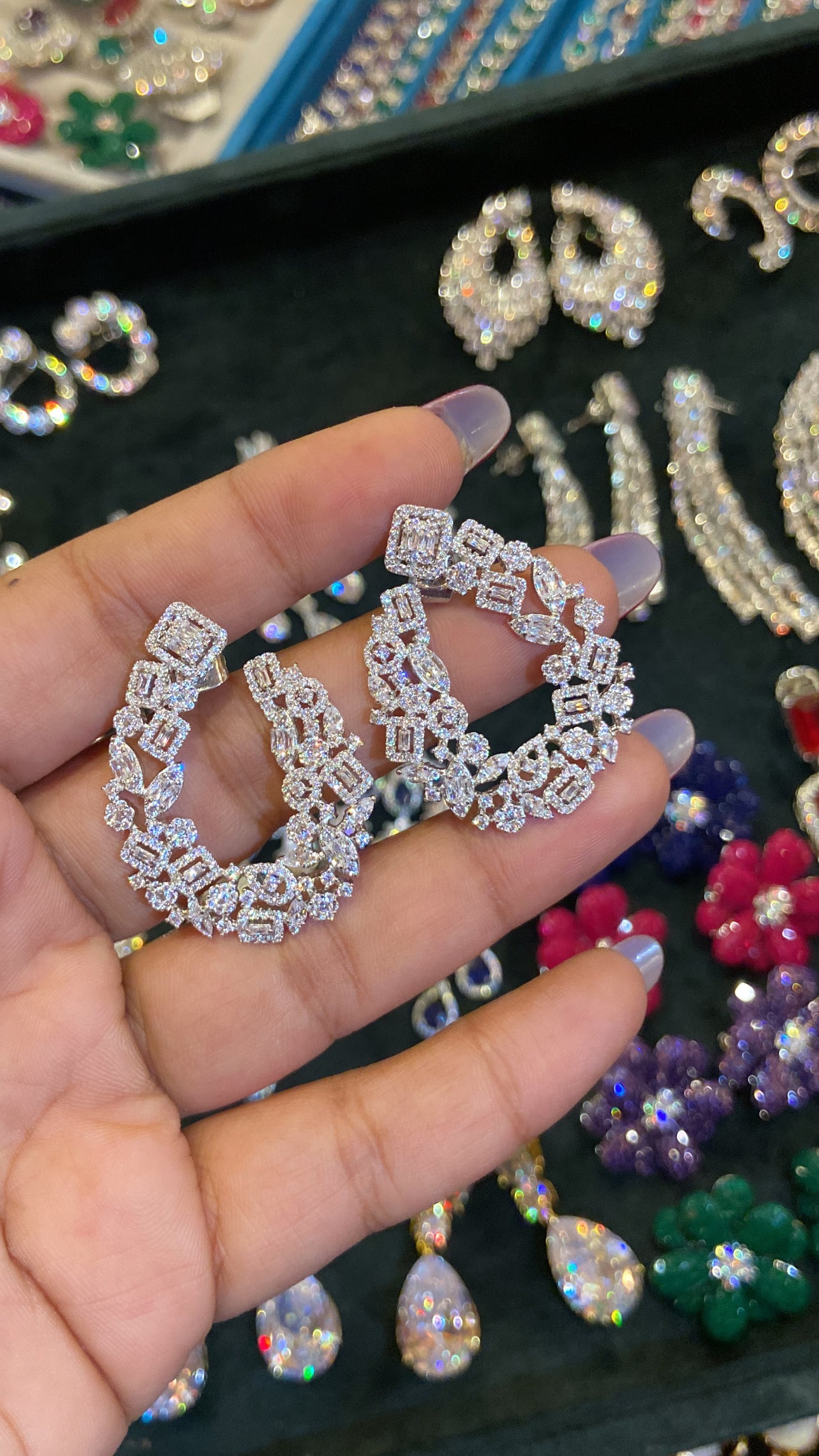 Cluster cocktail earrings 💙