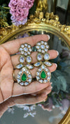 LONG KUNDAN POLKI EARRINGS