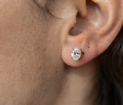 1.5ct OVAL SOLITAIRE EARRINGS