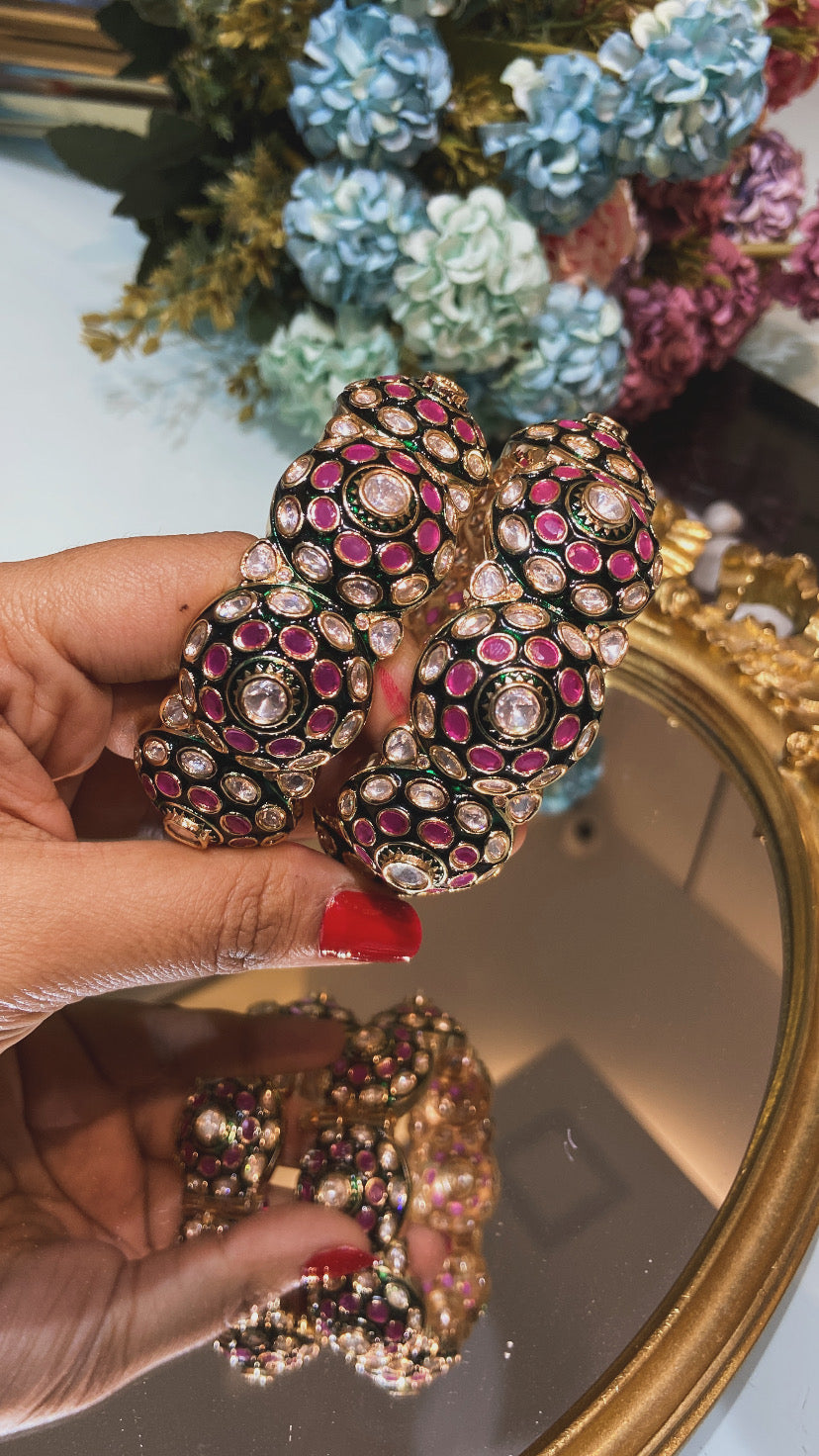 SAHIBA MEENAKARI Polki KADAS (pair) OPENABLE