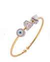 Initial Bracelet  with Heart & Evil Eye