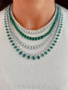 Emerald liner necklace set with earrings