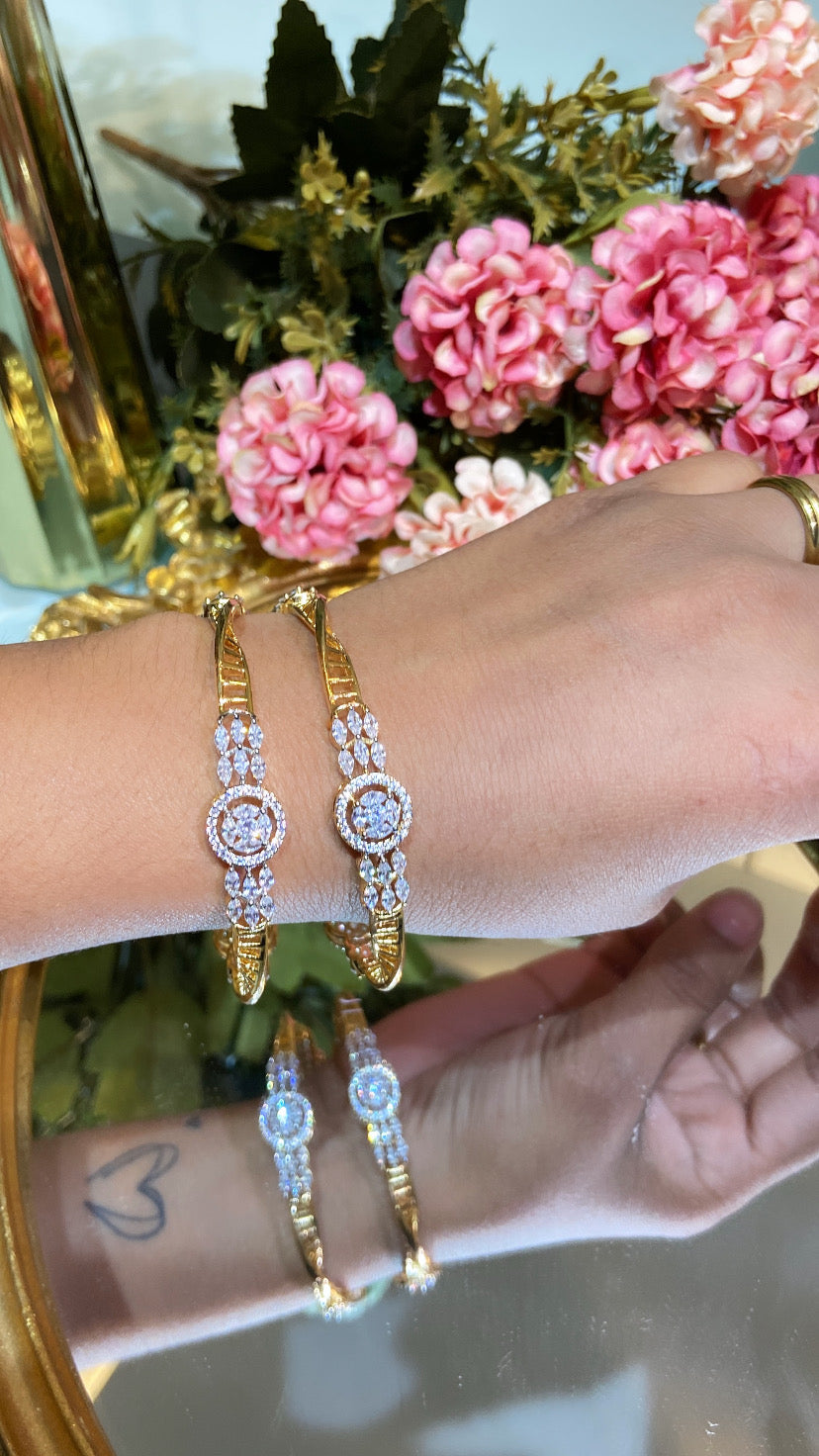 Cluster marquise drop DIAMOND  design bangles  - PAIR 🖤