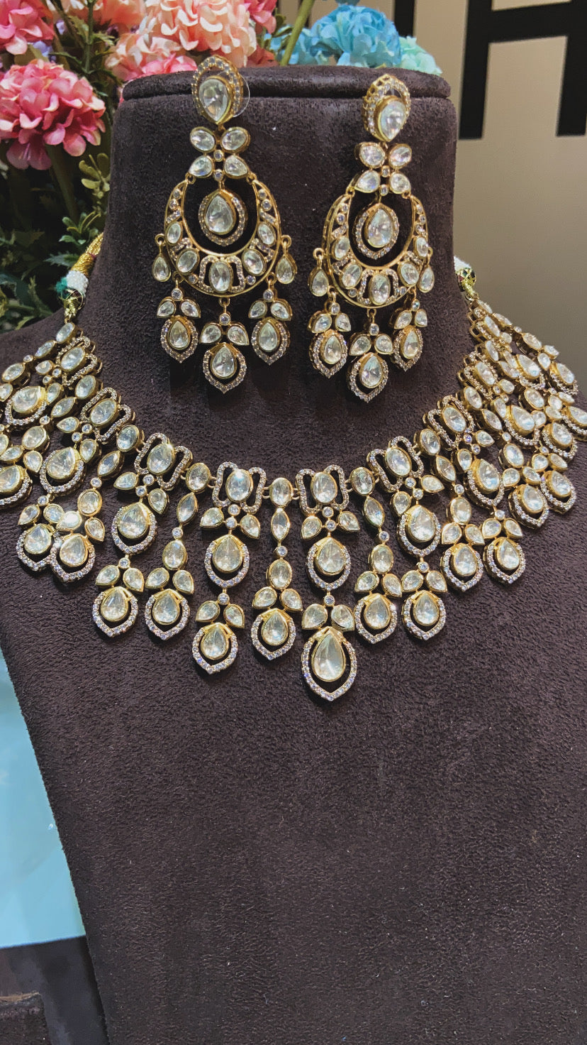 SUHANA MOISSANITE POLKI NECKLACE SET