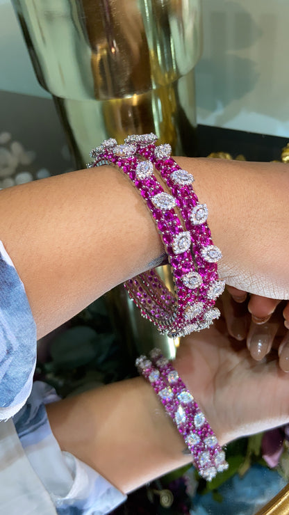 Designer colour invisible setting bangles Pacheli