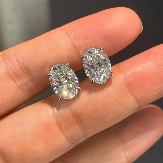 3CT OVAL SOLITAIRE EARRINGS