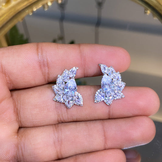 Tear drop half moon earrings