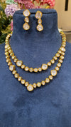 PREMIUM UNSHAPED POLKI KUNDAN NECKLACE SET - LONG