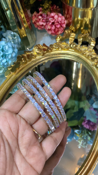 25 pointer DIAMOND Solitaire Bangles - (NOT OPENABLE)
