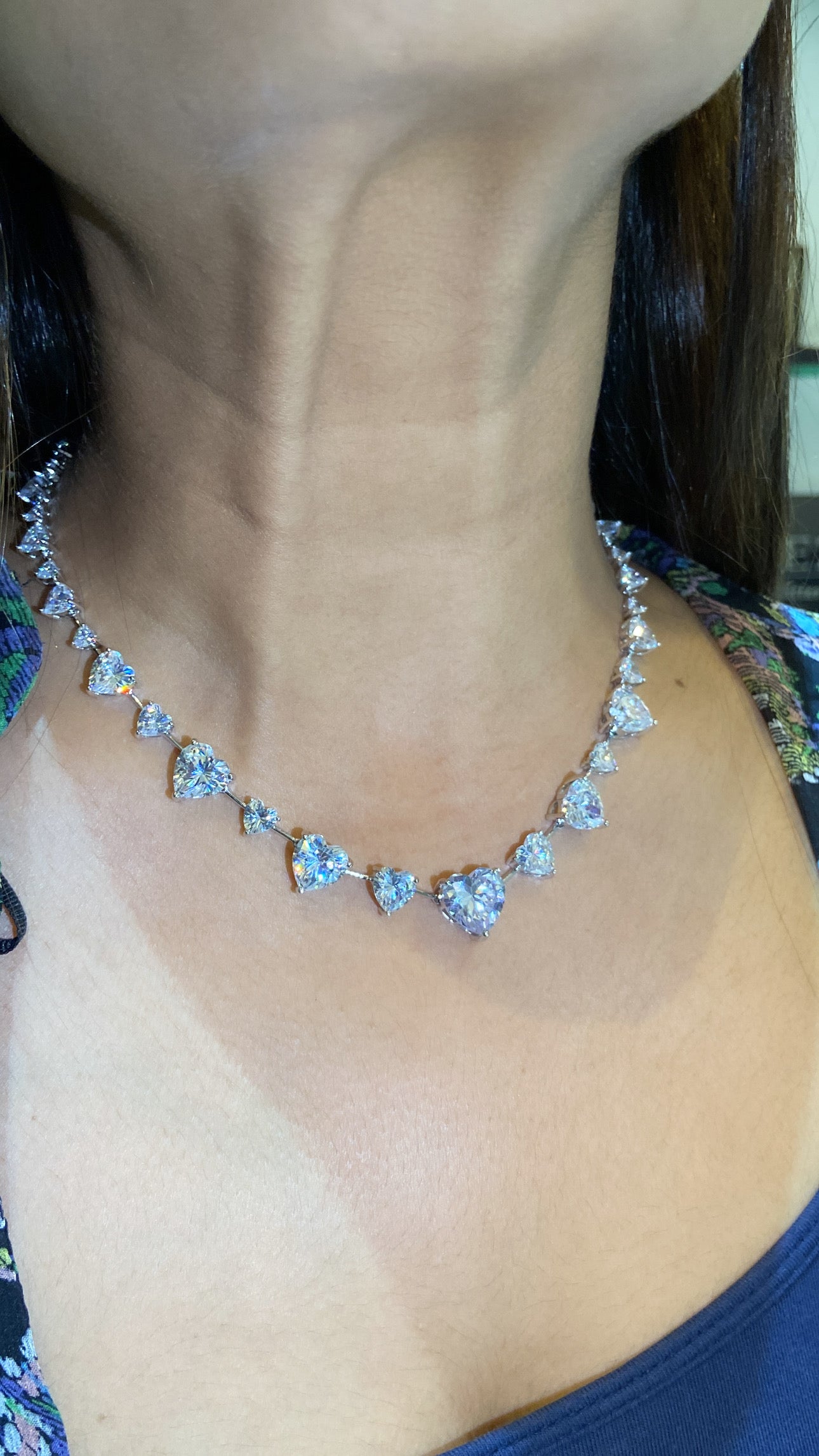 Heart statement solitaire necklace set-  PRICE DROP