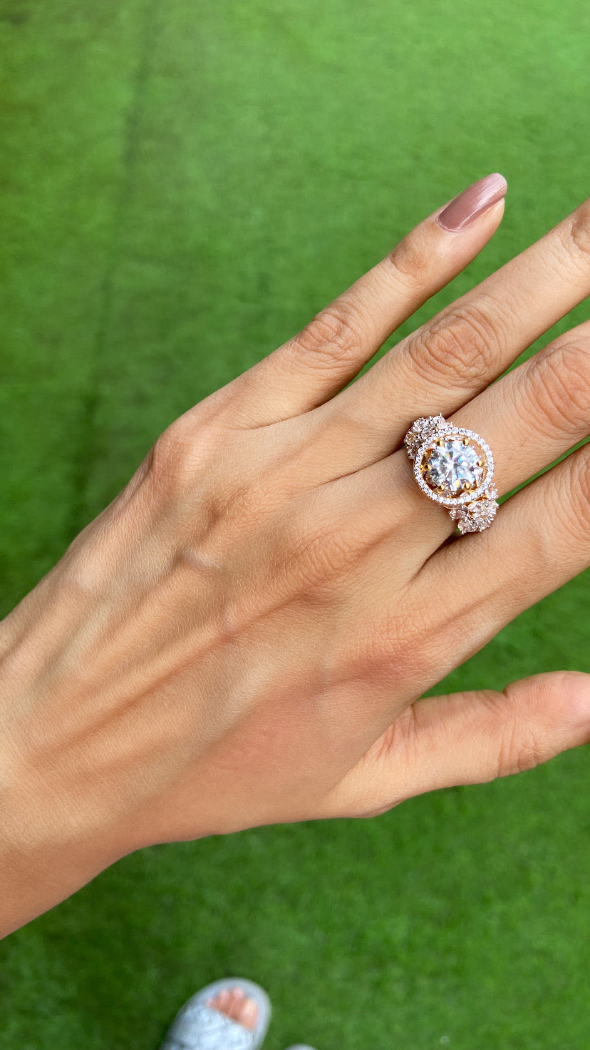 Cocktail Marquise Drop Solitaire ring