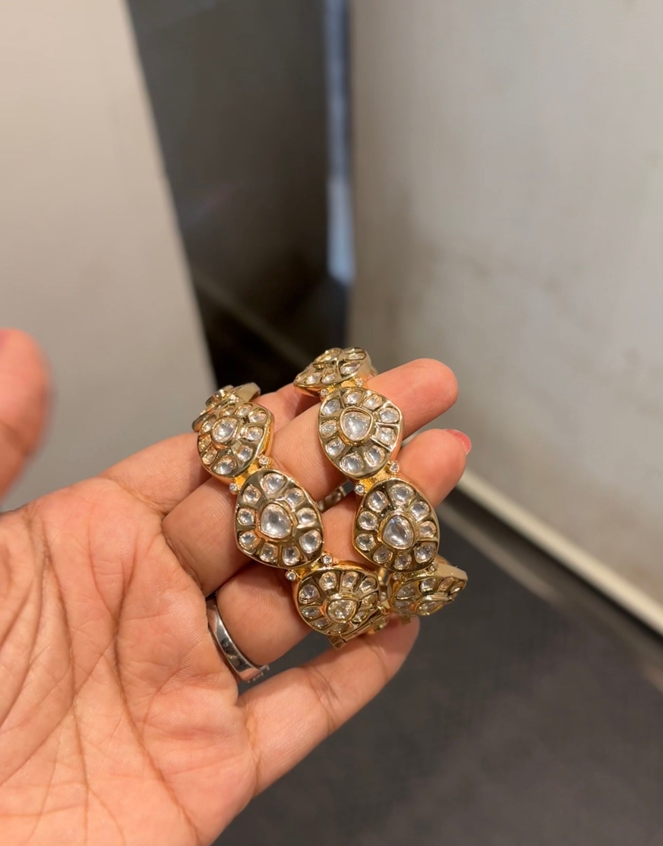 Evergreen Moissanite Polki Kadas (PAIR)