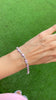 Pink heart tennis bracelet