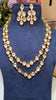 PREMIUM UNSHAPED POLKI KUNDAN NECKLACE SET - LONG