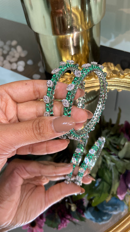 Designer colour invisible setting bangles Pacheli