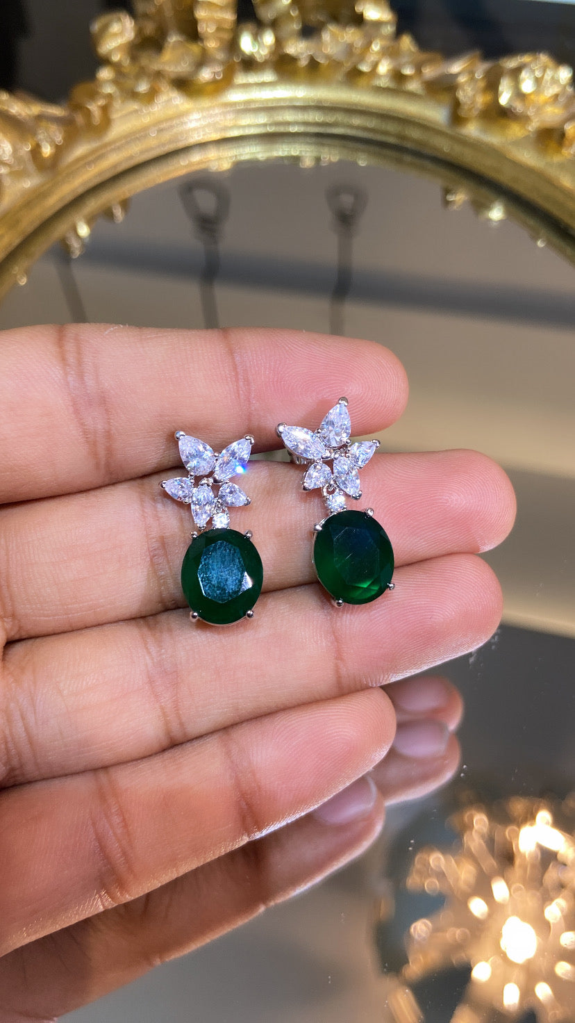 OVAL DROP COLOUR EARRING