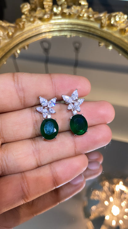 OVAL DROP COLOUR EARRING