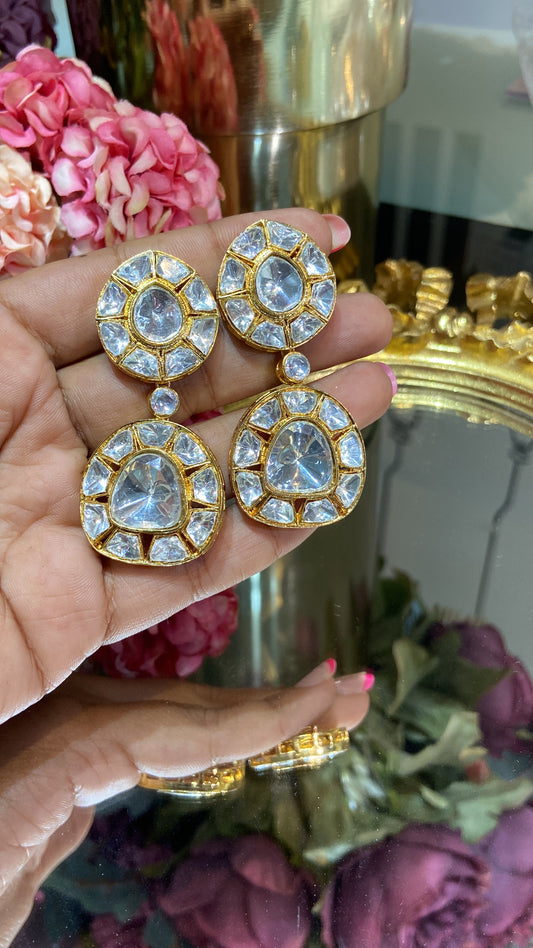 Festive moissanite polki earrings