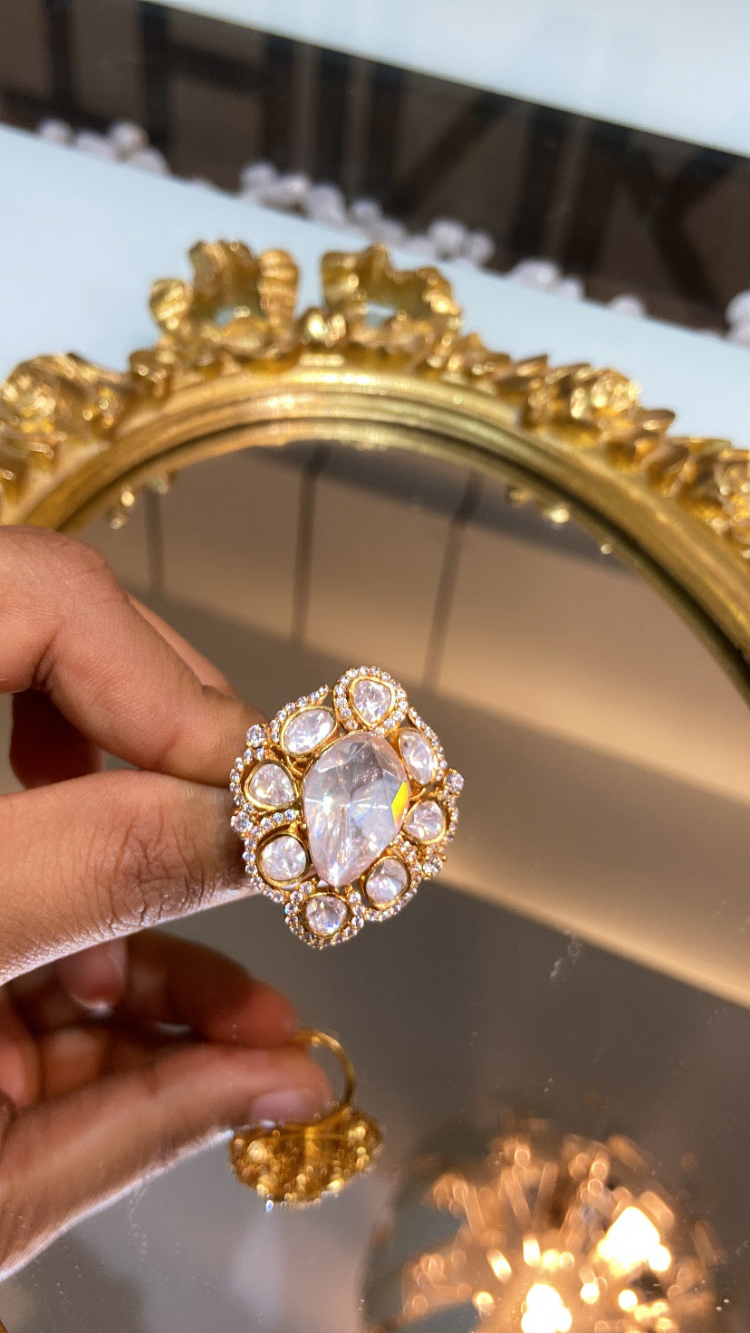 AHALYA MOISSANITE POLKI RING