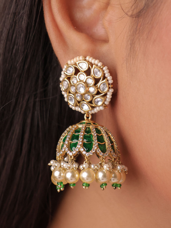 TATHA MOISSANITE POLKI JHUMKIS