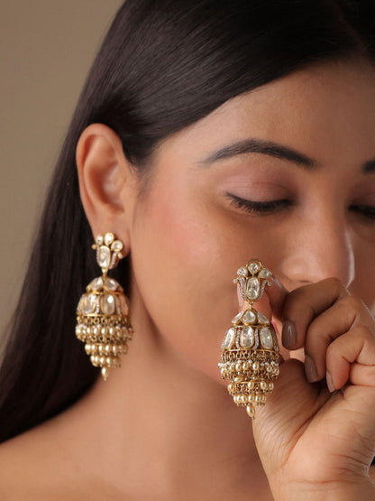 Arohi Moissanite Polki jhumka