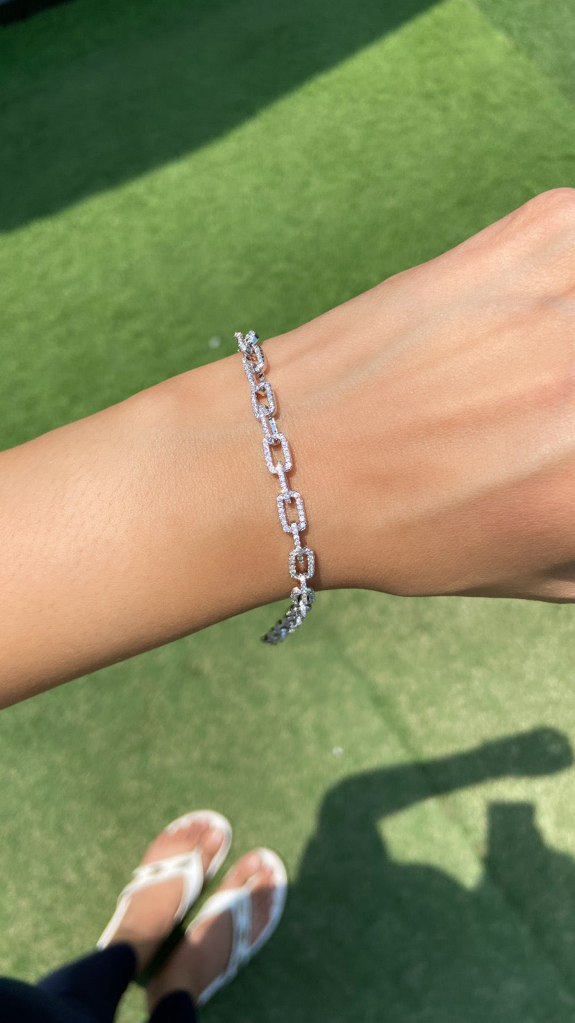 Link Diamond Tennis Bracelet
