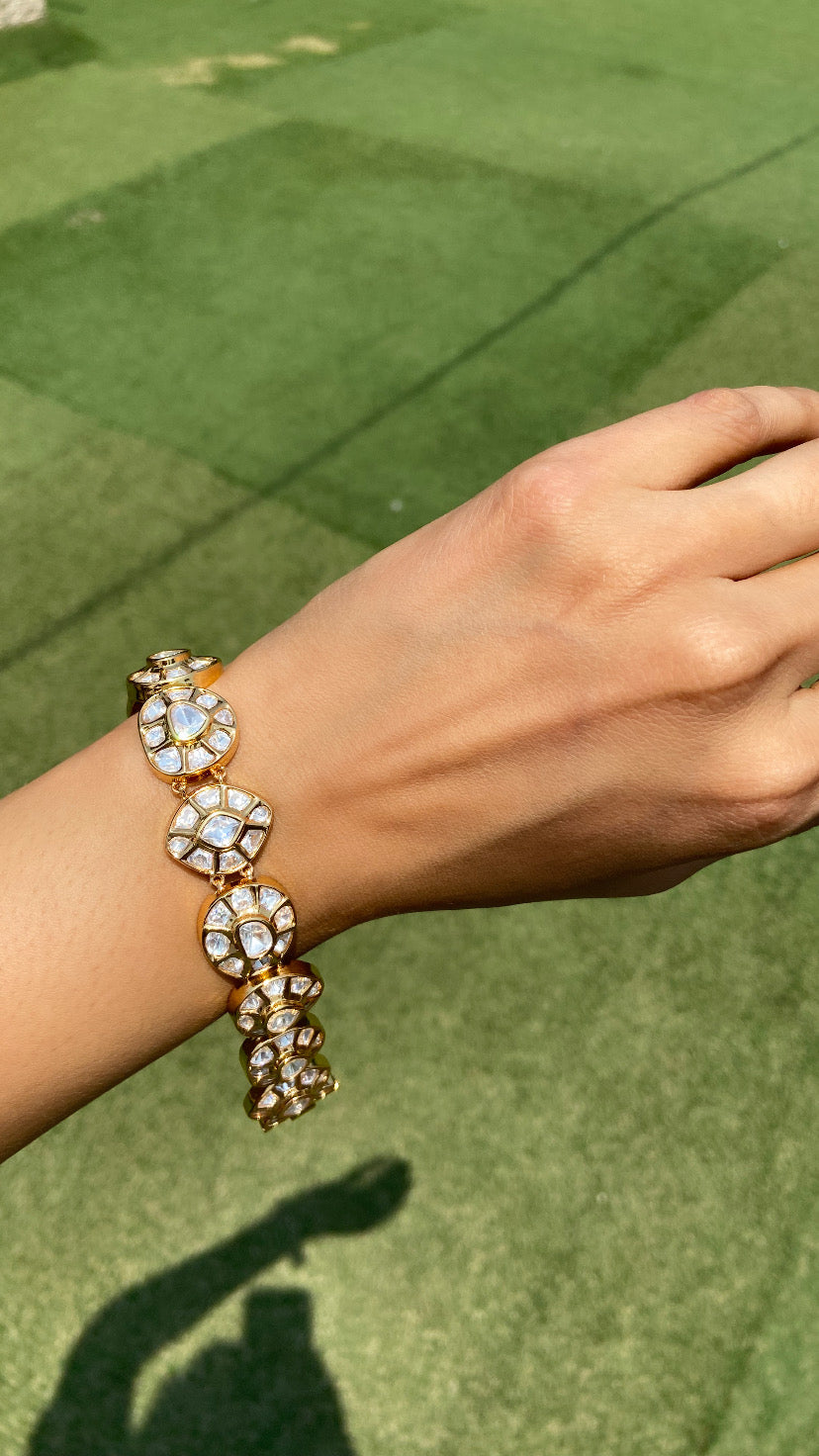 Diva moissanite Polki Tennis Bracelet (Single Piece)