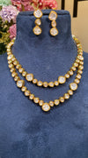 PREMIUM UNSHAPED POLKI KUNDAN NECKLACE SET - LONG