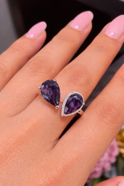 Tear Drop Adjustable ring 🩶
