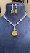Kiara Yellow Citrine necklace set with earrings