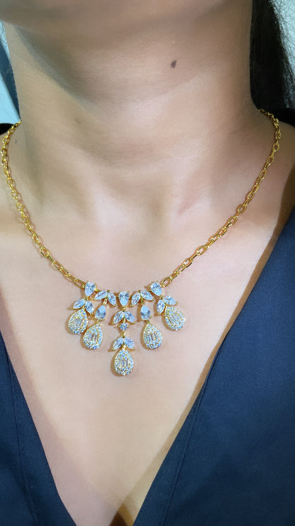 Cluster Drop Necklace + earring