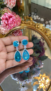 Aqua doublet earrings