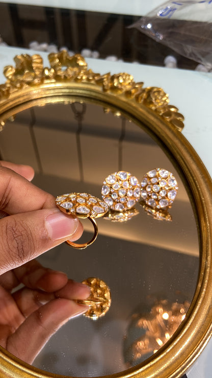 CLASSIC ROUND MOISSANITE POLKI RING