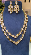 PREMIUM UNSHAPED POLKI KUNDAN NECKLACE SET - LONG