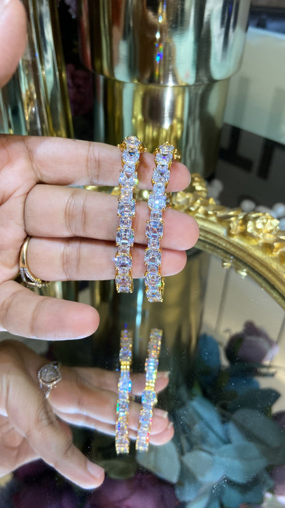PRINCESS CUT DIAMOND BANGLES (OPENABLE) PAIR