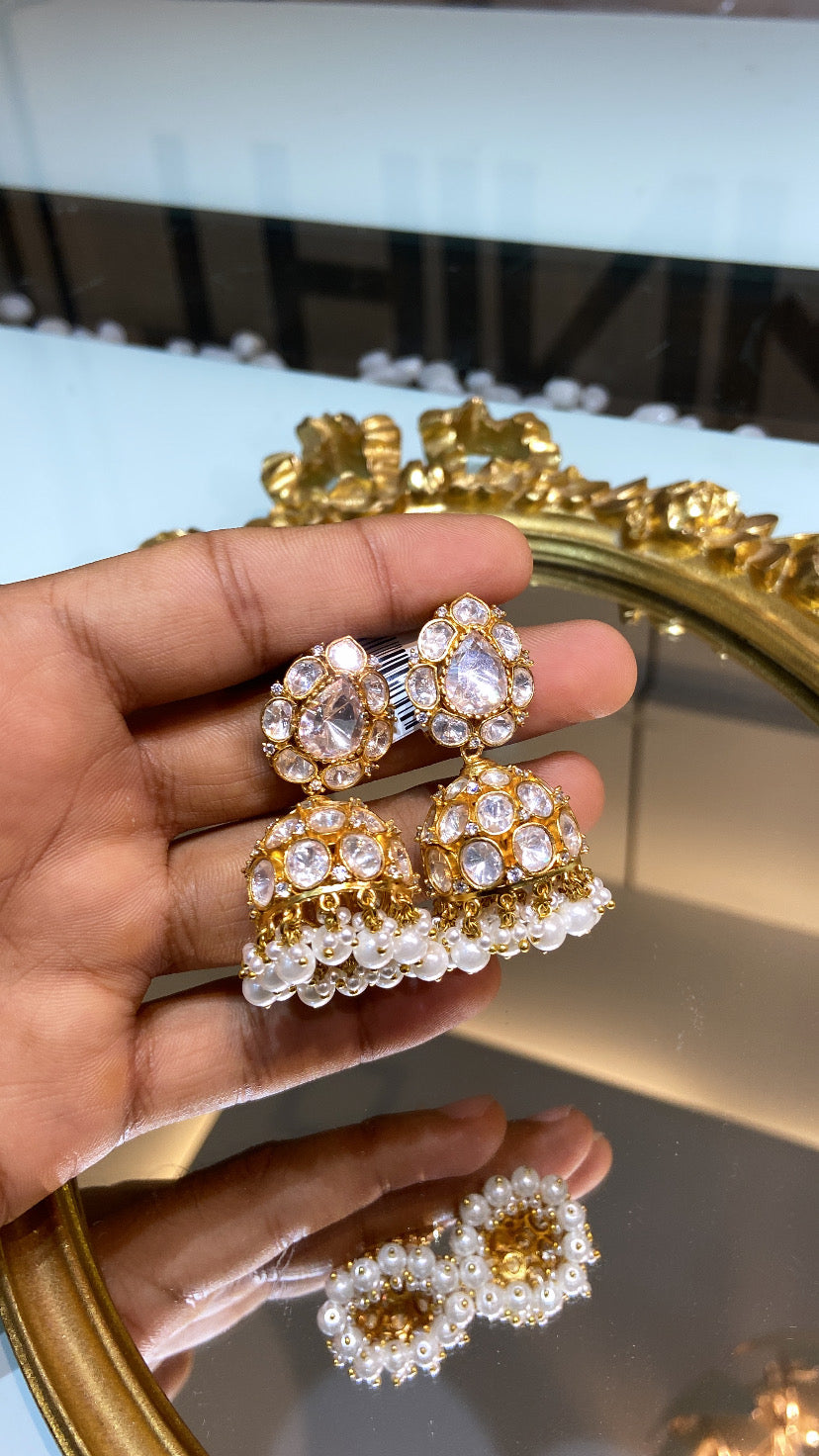 DHYANA MOISSANITE POLKI JHUMKIS