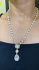 Pearl string Moissanite polki pendant chain earring set