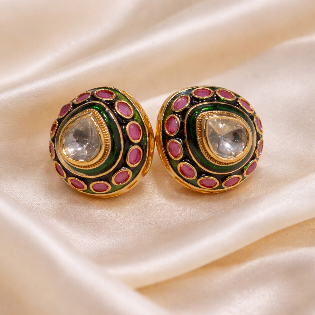 Meher Noor Polki Stud Earrings