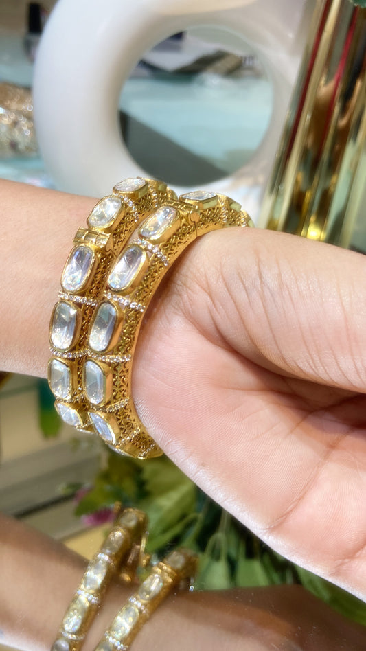 Gayatri Moissanite Indian Kada (PAIR) OPENABLE 🪄