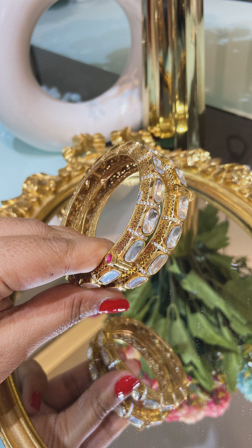 Gayatri Moissanite Indian Kada (PAIR) OPENABLE 🪄