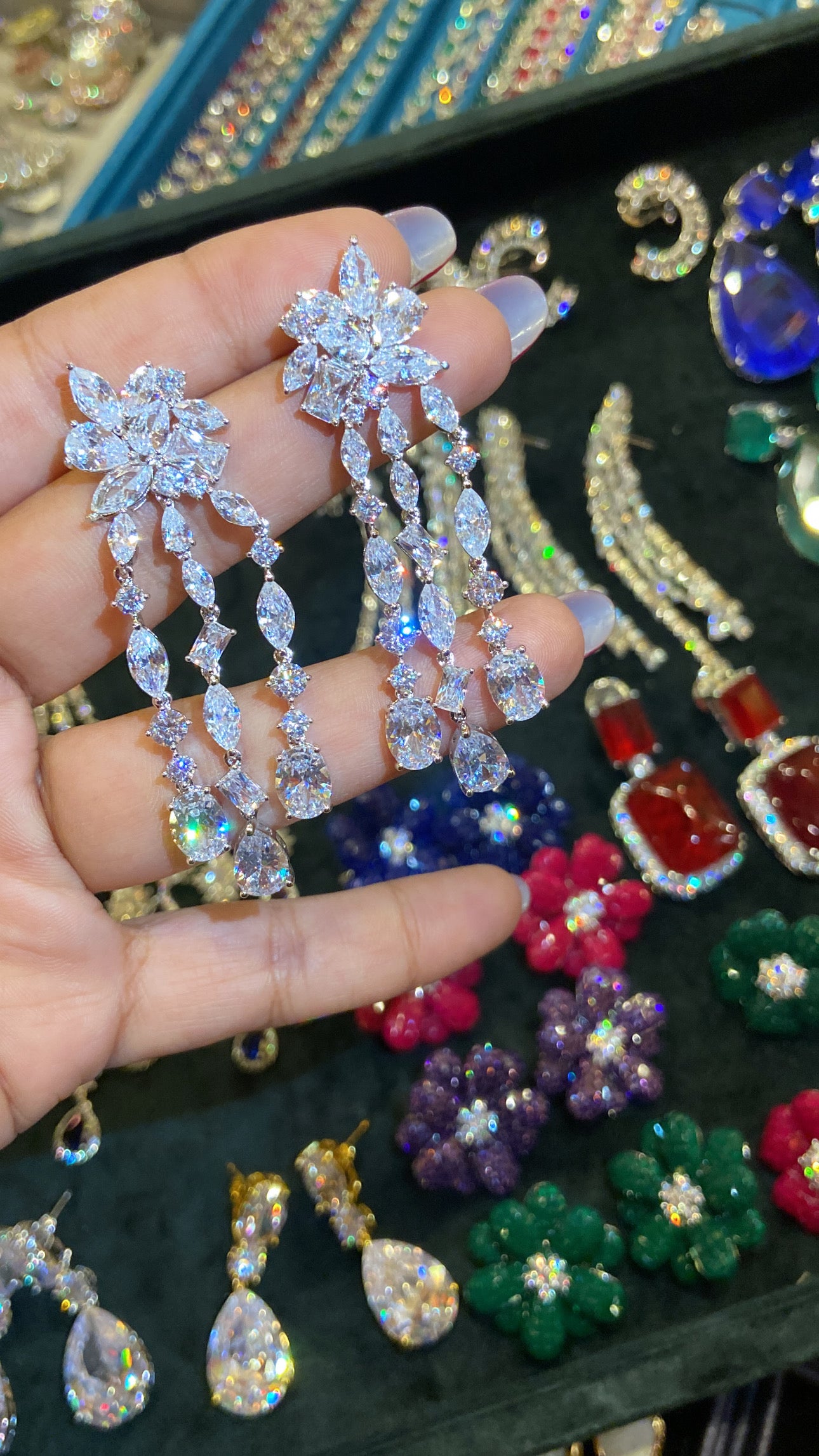Multi cocktail earrings 💙